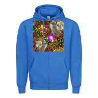 True Royal Mardi Gras Cow Leopard Seamless Pattern Zipper Hoodie - FaDigitalArtStudio