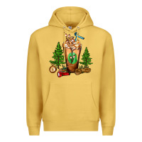 Antique Gold camping cold drink frappe Premium Hoodie - FaDigitalArtStudio