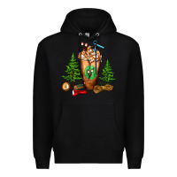 Black camping cold drink frappe Premium Hoodie - FaDigitalArtStudio