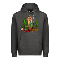 Charcoal Heather camping cold drink frappe Premium Hoodie - FaDigitalArtStudio