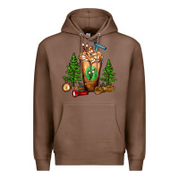Chestnut camping cold drink frappe Premium Hoodie - FaDigitalArtStudio