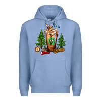Colony Blue camping cold drink frappe Premium Hoodie - FaDigitalArtStudio