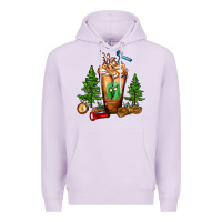 Lilac camping cold drink frappe Premium Hoodie - FaDigitalArtStudio