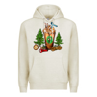Oatmeal Heather camping cold drink frappe Premium Hoodie - FaDigitalArtStudio