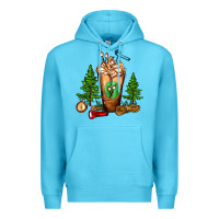 Ocean Blue camping cold drink frappe Premium Hoodie - FaDigitalArtStudio