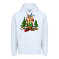 White camping cold drink frappe Premium Hoodie - FaDigitalArtStudio