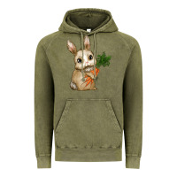 Vintage Olive eastrt bunny carrot Vintage Hoodie - RanaPortraitStore