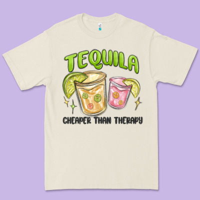 Tequila Cheaper Than Therapy Premium Tee Designed By Maliassmallbusiness