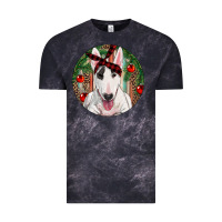Cloud Black Christmas Bull Terrier Vintage Tee - RanaPortraitStore