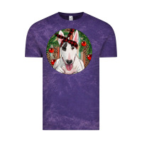 Cloud Purple Christmas Bull Terrier Vintage Tee - RanaPortraitStore