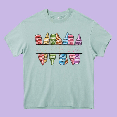 Custom Crayons Heavy Core Tee Designed By Maliassmallbusiness