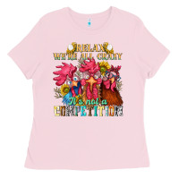 Bubblegum Pink relax were all crazy its not a competition nca Ladies Tee - NancyCooperArtShop