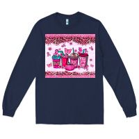 Navy Breast Cancer coffee cups Long Sleeve Tee - NancyCooperArtShop