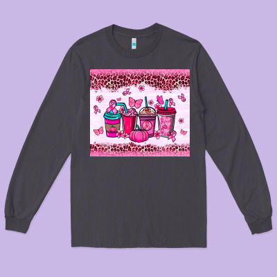 Breast Cancer Coffee Cups Long Sleeve Tee Designed By Nancycooperartshop