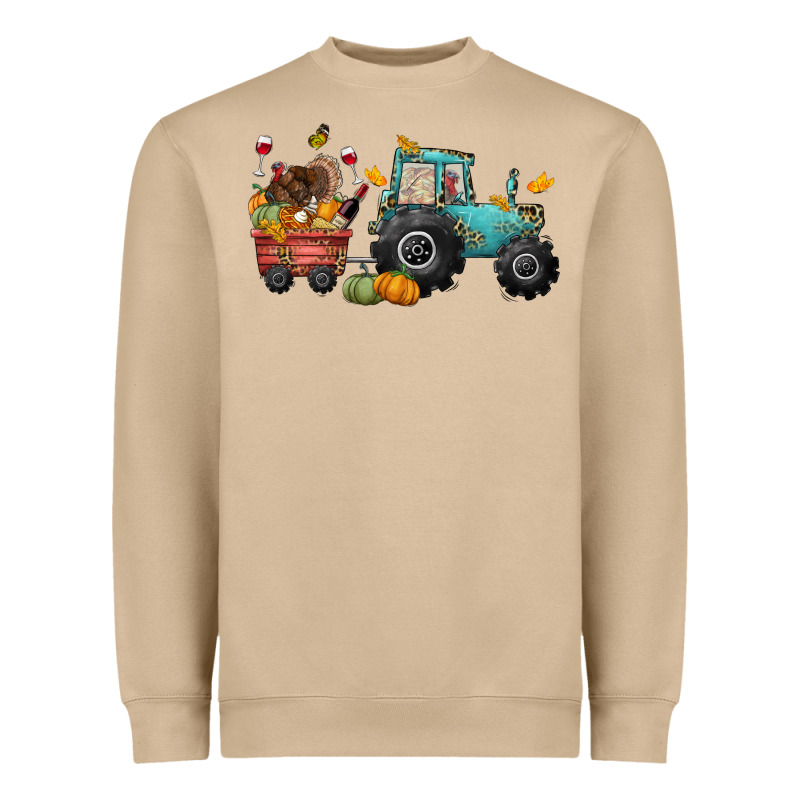 Thanksgiving Tractor Heavyweight Sweatshirt by CowGirlArtShop | Teevron