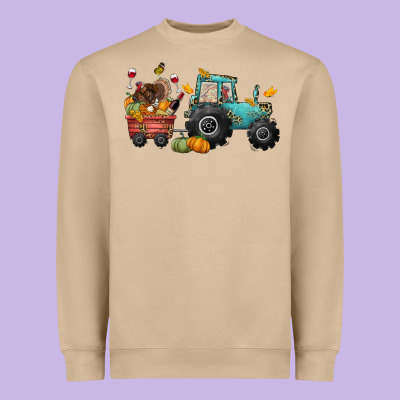 Thanksgiving Tractor Heavyweight Sweatshirt Designed By Cowgirlartshop