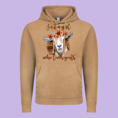 Just A Girl Who Loves Goat Vintage Hoodie Designed By Bettercallsaul