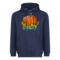 Navy pumpkin mama Heavyweight Hoodie - BundleAndBundleShop