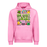 Fuchsia Pink one lucky teacher lucky charm Urban Hoodie - Artiststas
