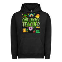 Pigment Black one lucky teacher lucky charm Urban Hoodie - Artiststas