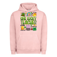 Pigment Salmon one lucky teacher lucky charm Urban Hoodie - Artiststas