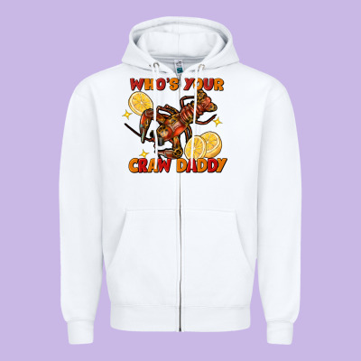 Crawfish Who's Your Craw Daddy Zipper Hoodie Designed By Fadigitalartstudio