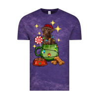 Cloud Purple Christmas coffee cup with Labrador Vintage Tee - RanaPortraitStore