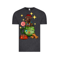 Vintage Black Christmas coffee cup with Labrador Vintage Tee - RanaPortraitStore