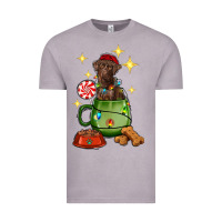 Vintage Zinc Christmas coffee cup with Labrador Vintage Tee - RanaPortraitStore