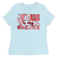 Baby Blue jesus is my valentine Ladies Tee - MaliasSmallBusiness