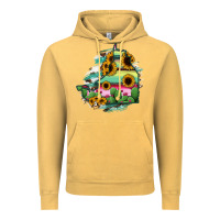 Vintage Mustard Campeche State Of Mexico Map Vintage Hoodie - RanaPortraitStore