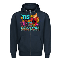 Navy tis the season football coffee mug Zipper Hoodie - FaDigitalArtStudio