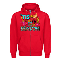 Red tis the season football coffee mug Zipper Hoodie - FaDigitalArtStudio