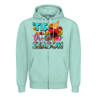 Seafoam tis the season football coffee mug Zipper Hoodie - FaDigitalArtStudio