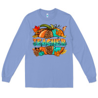 Colony Blue Teacher pumpkin Long Sleeve Tee - NancyCooperArtShop