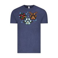 Vintage Denim Christmas paws Vintage Tee - RanaPortraitStore