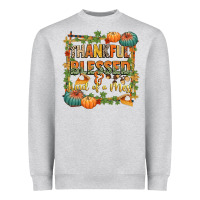 Heather Grey thankful blessed and kind of a mess Heavyweight Sweatshirt - CowGirlArtShop