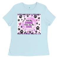 Baby Blue hold my drink i gotta pet this dog Ladies Tee - MaliasSmallBusiness