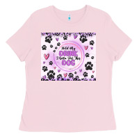 Bubblegum Pink hold my drink i gotta pet this dog Ladies Tee - MaliasSmallBusiness