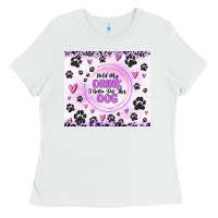 White hold my drink i gotta pet this dog Ladies Tee - MaliasSmallBusiness