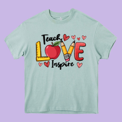 Teach Love Inspire Heavy Core Tee Designed By Maliassmallbusiness
