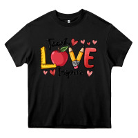 Black teach love inspire Heavy Core Tee - MaliasSmallBusiness