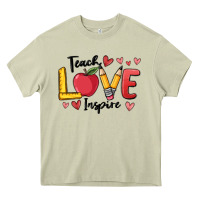 Mossy teach love inspire Heavy Core Tee - MaliasSmallBusiness