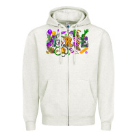 Oatmeal Heather Nurse Mardi Gras Zipper Hoodie - FaDigitalArtStudio