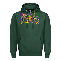 Sports Green Nurse Mardi Gras Zipper Hoodie - FaDigitalArtStudio