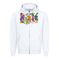 White Nurse Mardi Gras Zipper Hoodie - FaDigitalArtStudio