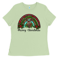 Matcha reindeer rainbow christmas Ladies Tee - RanaPortraitStore