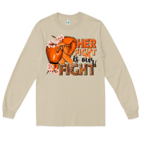 Mushroom Her fight is our fight Kidney Cancer orange ribbon Long Sleeve Tee - NancyCooperArtShop