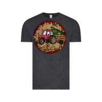 Vintage Black Christmas Tractor Vintage Tee - RanaPortraitStore