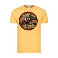 Vintage Mustard Christmas Tractor Vintage Tee - RanaPortraitStore